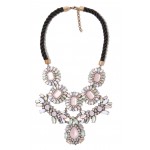 Pink Marquise Stones Statement Necklace 